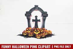Funny Halloween Pink Clipart PNG Product Image 1