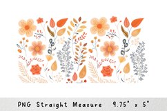 Flowers glass can wrap, Floral 16 oz Libbey Sublimation Product Image 2