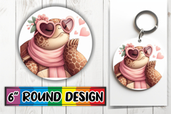 Whimsical Circle Car Coasters PNG, Turtle Product Image 1