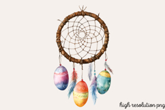 Boho Dusty Blue Easter Clipart PNG Product Image 1