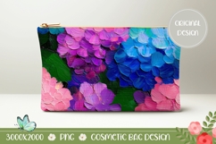 Purple Hydrangea Cosmetic Bag Design, Floral Cosmetic Bag Product Image 1