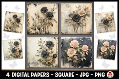 4 Vintage Floral Digital Papers I Junk Journal Pages Product Image 1