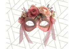 Vintage Garden Masquerade Floral Eye Mask PNG Clipart Product Image 3