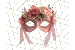 Vintage Garden Masquerade Floral Eye Mask PNG Clipart Product Image 3