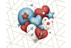 Patriotic Scandinavian Rainbow Clipart PNG, 4th Of July Png Product Image 3