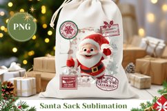 Christmas Santa Sack Template, Santa Claus Sublimation Product Image 1