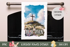 Watercolor Christian Cross Towel PNG, Easter Cross Towel Product Image 1