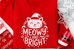 Meowy And Bright Svg, Funny Cat Christmas Svg, Cat Lover Svg Product Image 4