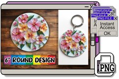 Colorful Blossom Keychain &amp; Car Coaster Product Image 1