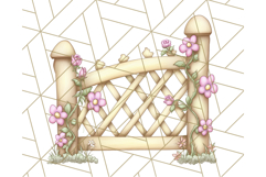 Pink Cottagecore Garden PNG Clipart, Vintage Floral Art Product Image 3
