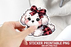 Christmas Dog Sticker| Christmas Sticker PNG Design Product Image 1