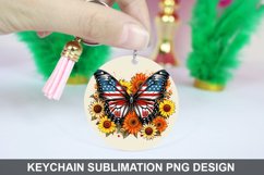 Butterfly And Sunflowers - Keychain Sublimation Design Product Image 1