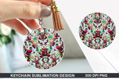Christmas Dear Keychain Sublimation - Christmas Keychain PNG Product Image 1