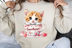 Valentines Day Kitty Cups Clipart PNG Product Image 1