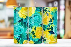 Yellow Floral Mirage Tumbler Wrap | Sublimation PNG design Product Image 3