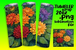Elegant Floral Oil Painting Tumbler Wrap Design Product Image 1