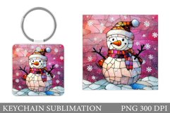Cute Snowman Keychain Design. Cute Snowman Sublimation Product Image 1