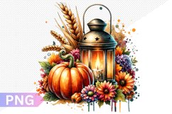 Autumn Harvest Pumpkin Sublimation - Pumpkin Clipart Design Product Image 1