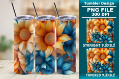 3D floral tumbler wrap design Product Image 1