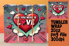 SLEEK PNG Tumbler Design 20oz , 3D Heart Product Image 1