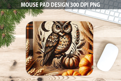 Owl Mouse pad Sublimation - Thanksgiving PNG Design Product Image 1