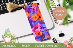 Colorful Flowers Bookmark Print, Nature Bookmark Printable Product Image 1