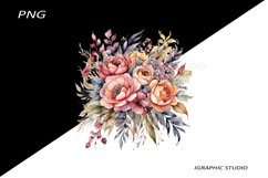 Watercolor Pastel Flowers Clipart, Wedding Flowers Clipart Product Image 1