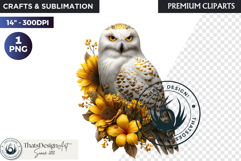 Floral Owl Fantasy clipart, Botanical and Wildlife Graphics Product Image 1