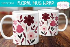 Spring floral mug wraps sublimation PNG, whimsical mug png Product Image 2
