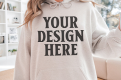 Ash Gildan 18500 Hoodie Mockup, Unisex Sweatshirt Mockup Product Image 1