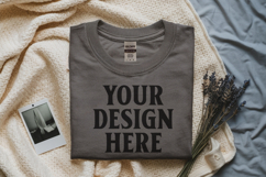 Ash Gildan 5000 Flat Lay Tshirt Mockup, G5000 mockup, trandy Product Image 1