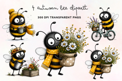 Autumn Bee Clipart PNG Product Image 1
