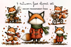 Autumn Fox Clipart PNG Product Image 1