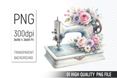 Vintage Sewing Machine Clipart PNG Bundle, High Quality PNG Product Image 13