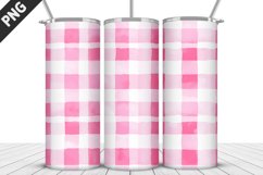 Pink Plaid Tumbler Design | Valentine&#039;s Day Tumbler Wrap Product Image 2