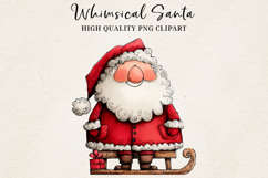Whimsical Santa Clipart | Cute Christmas Santa PNG Product Image 1