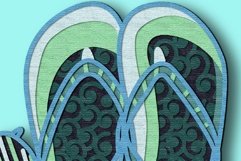 Flip-flops multilayer svg/beach sneakers SVG 3D layer Product Image 10