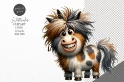 Whimsical clipart, Whimsical horse clipart, Funny horse Product Image 1