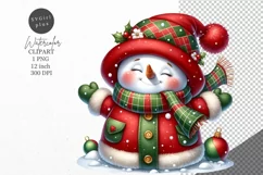 Christmas clipart, Snowman clipart, Winter sublimation Product Image 1