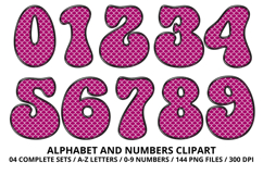 Mermaid Scales Alphabet Letters &amp; Numbers Clipart PNG 300DPI Product Image 5