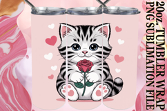 ENCHANTING DREAMS 20oz TUMBLER WRAP, Valentines Cat Product Image 1