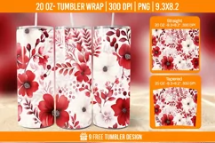 Valentine Rose Tumbler Wrap Designs, Sublimation Wrap Product Image 1