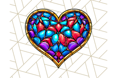 Stained Glass Hearts and Butterflies Clipart PNG Product Image 3