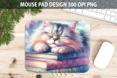 Watercolor Cat Mouse pad Sublimation - Animal PNG Design Product Image 1