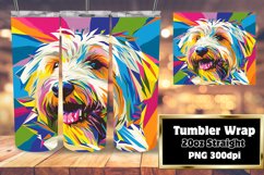 Whimsical Colorful Dog Tumbler Wrap 20oz Design Product Image 1