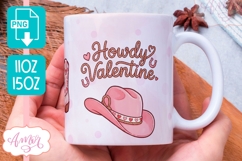 Howdy Valentine mug wrap PNG, Wester Valentine mug PNG Product Image 1