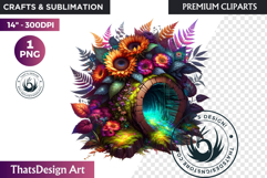 Enchanted Woodland Animal &amp; Sunflower Clipart PNG Product Image 1