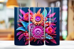 3D Whimsical Floral Tumbler Wrap | Sublimation PNG design Product Image 3