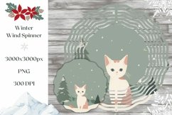 Cute Cat Wind Spinner Design, Winter Forest Wind Spinner Product Image 1