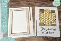Best Mother in the Hive Photo Frame Glowforge Laser cut svg Product Image 3